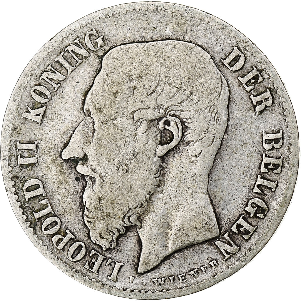 Moneta, Belgio, Leopold II, 50 Centimes, 1898, MB, Argento