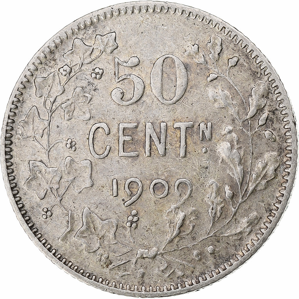 Coin, Belgium, 50 Centimes, 1909, AU(50-53), Silver, KM:61.1
