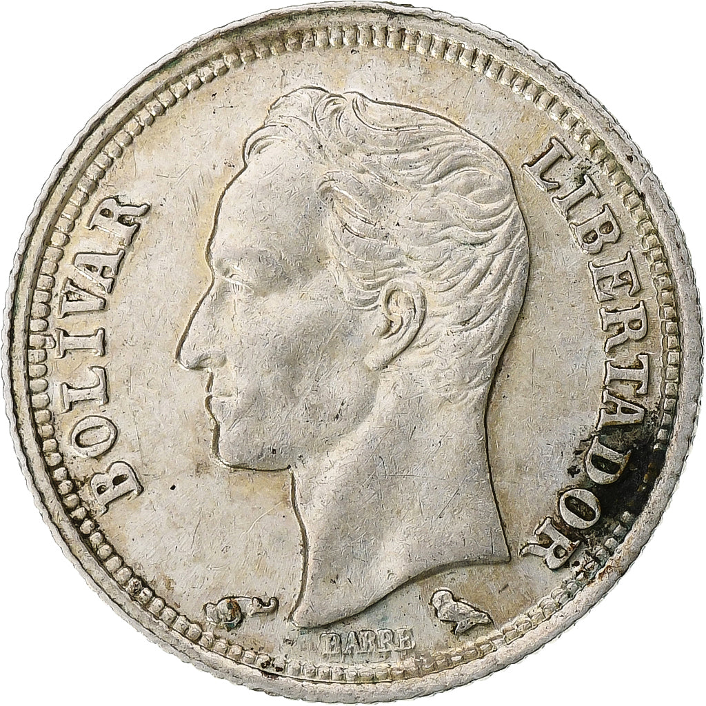 Münze, Venezuela, 25 Centimos, 1960, VZ, Silber, KM:35a