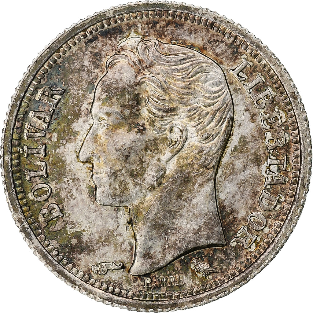 Münze, Venezuela, 25 Centimos, 1960, UNZ, Silber, KM:35a