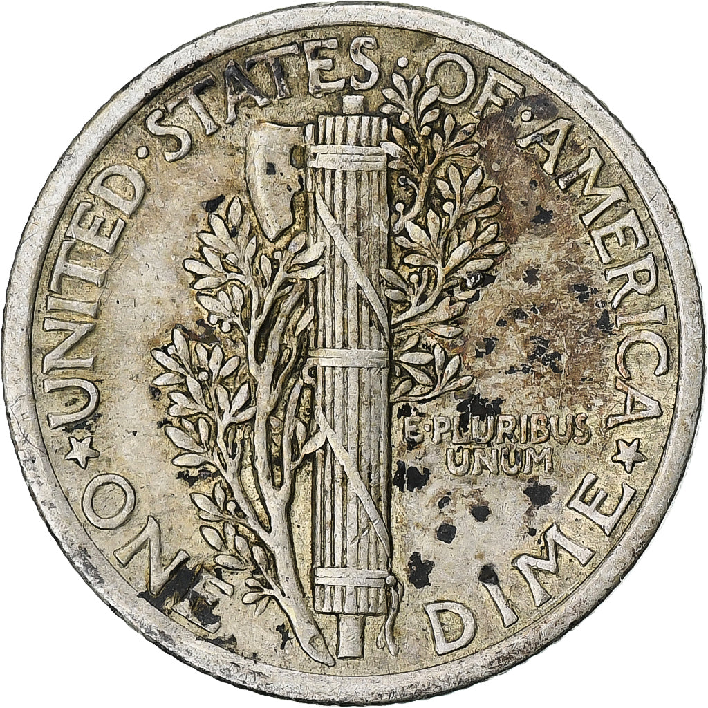 Moneta, USA, Mercury Dime, Dime, 1917, U.S. Mint, Philadelphia, EF(40-45)