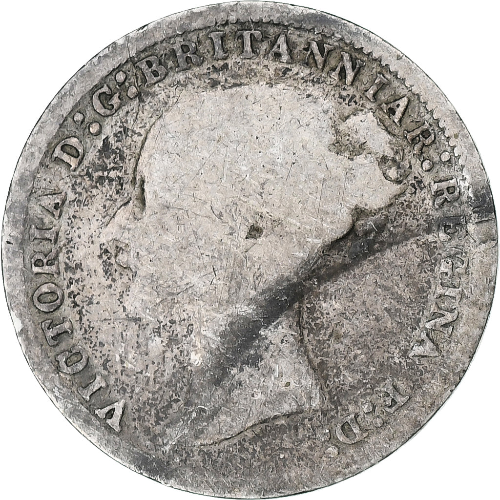 Moneta, Gran Bretagna, Victoria, 3 Pence, 1877, B+, Argento, KM:730