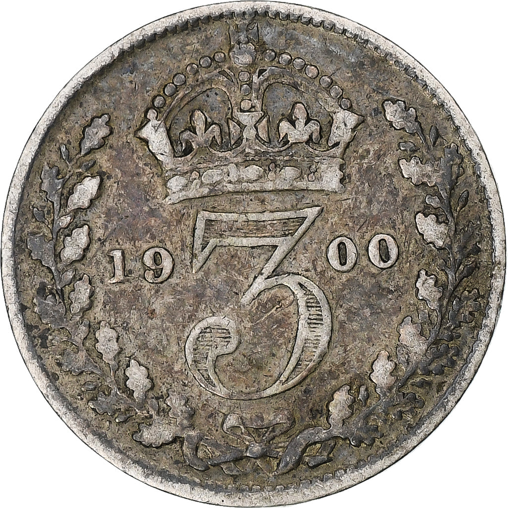 Münze, Großbritannien, Victoria, 3 Pence, 1900, SS, Silber, KM:777