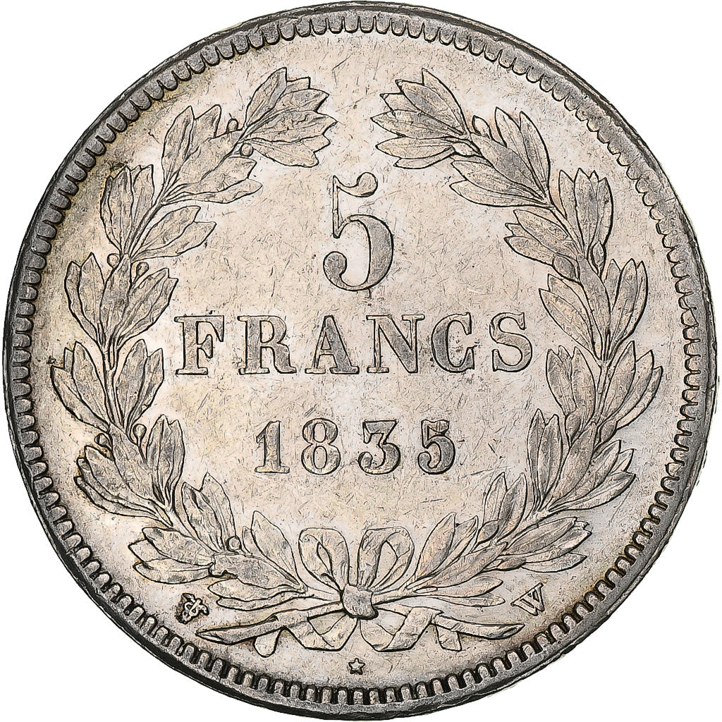 Moneta, Francia, Louis-Philippe, 5 Francs, 1835, Lille, BB+, Argento, KM:749.13