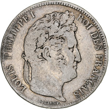 Coin, France, Louis-Philippe, 5 Francs, 1838, Bordeaux, VF(20-25), Silver