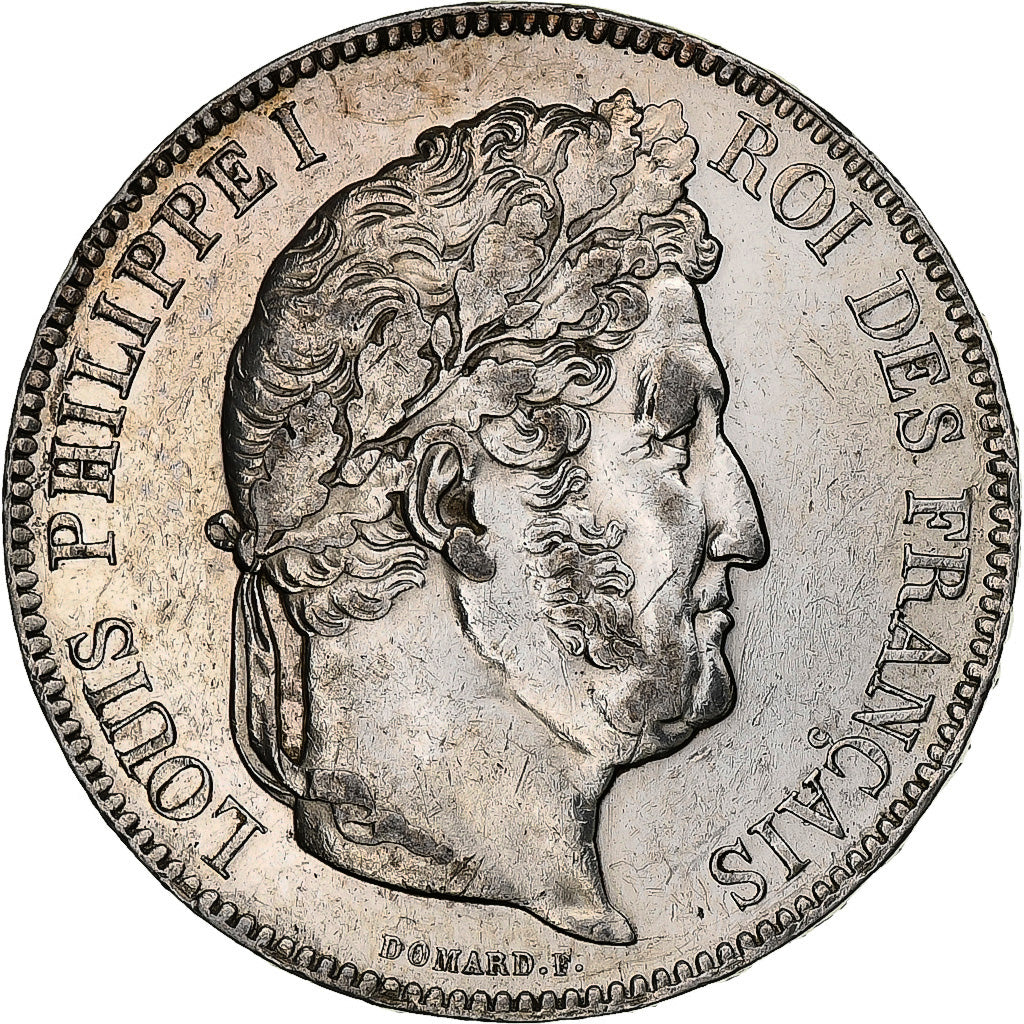 Moneta, Francia, Louis-Philippe, 5 Francs, 1843, Lille, BB+, Argento, KM:749.13