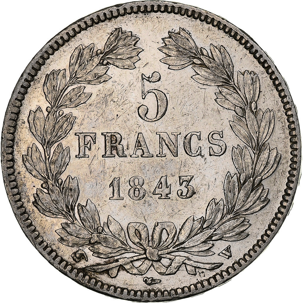 Moneta, Francia, Louis-Philippe, 5 Francs, 1843, Lille, BB+, Argento, KM:749.13