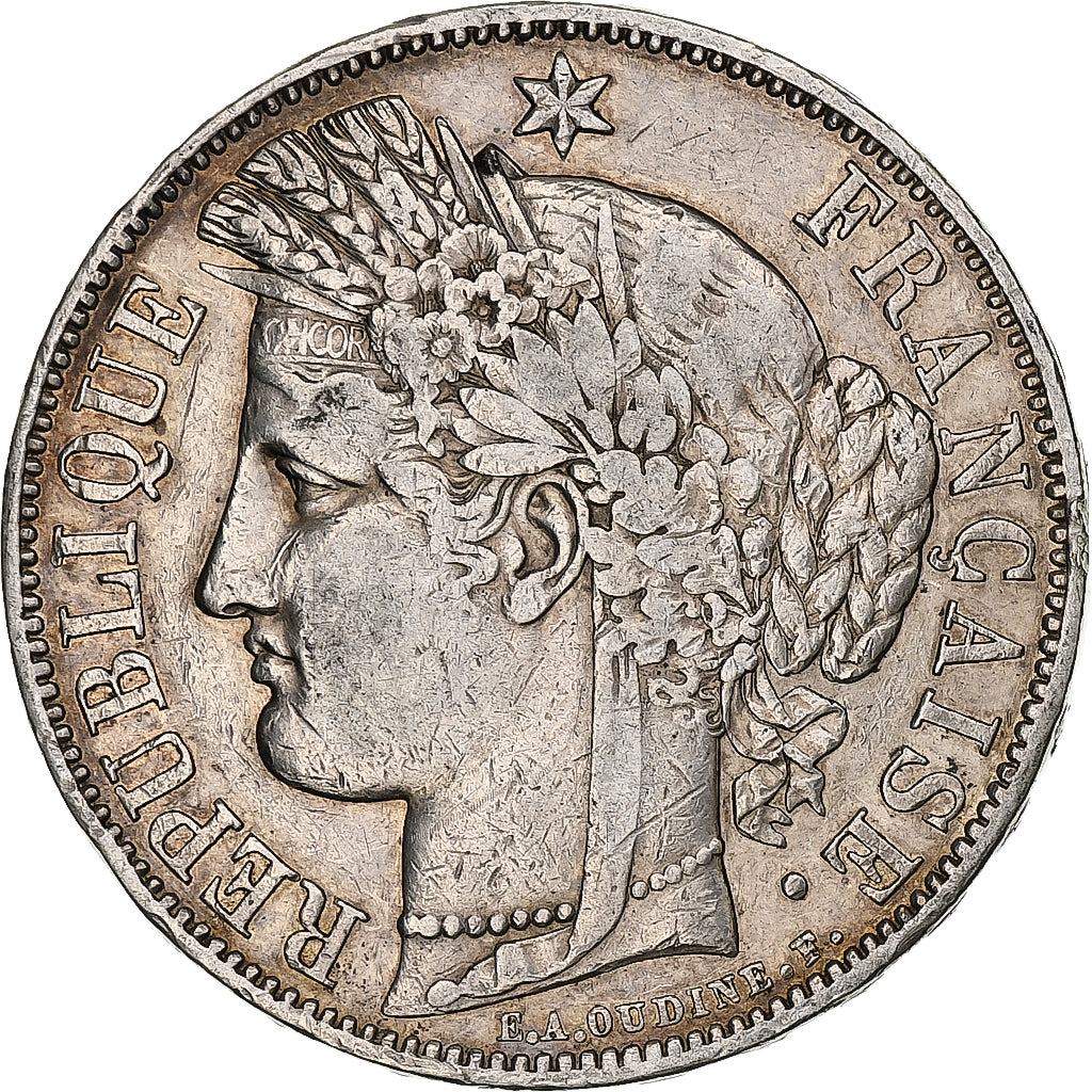 Moneta, Francia, Cérès, 5 Francs, 1850, Paris, BB, Argento, KM:761.1