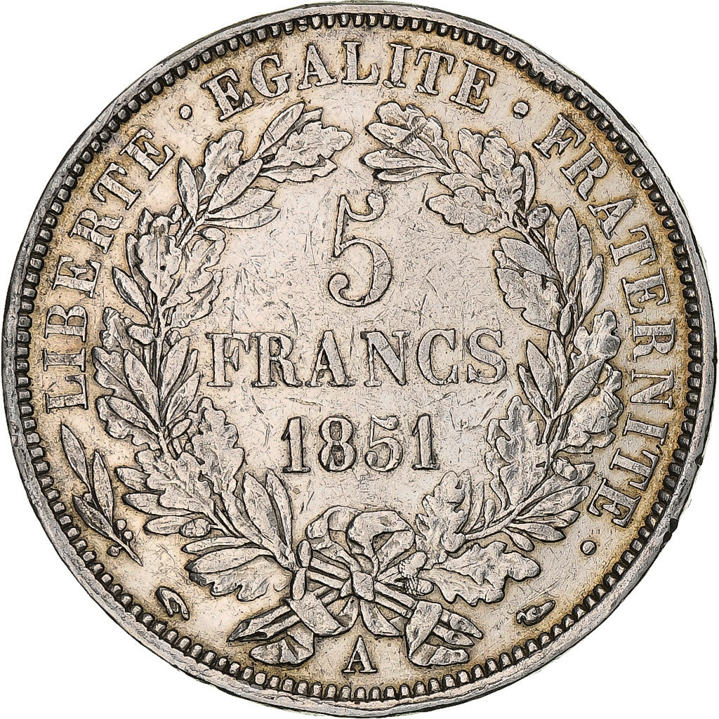 Coin, France, Cérès, 5 Francs, 1851, Paris, EF(40-45), Silver, KM:761.1
