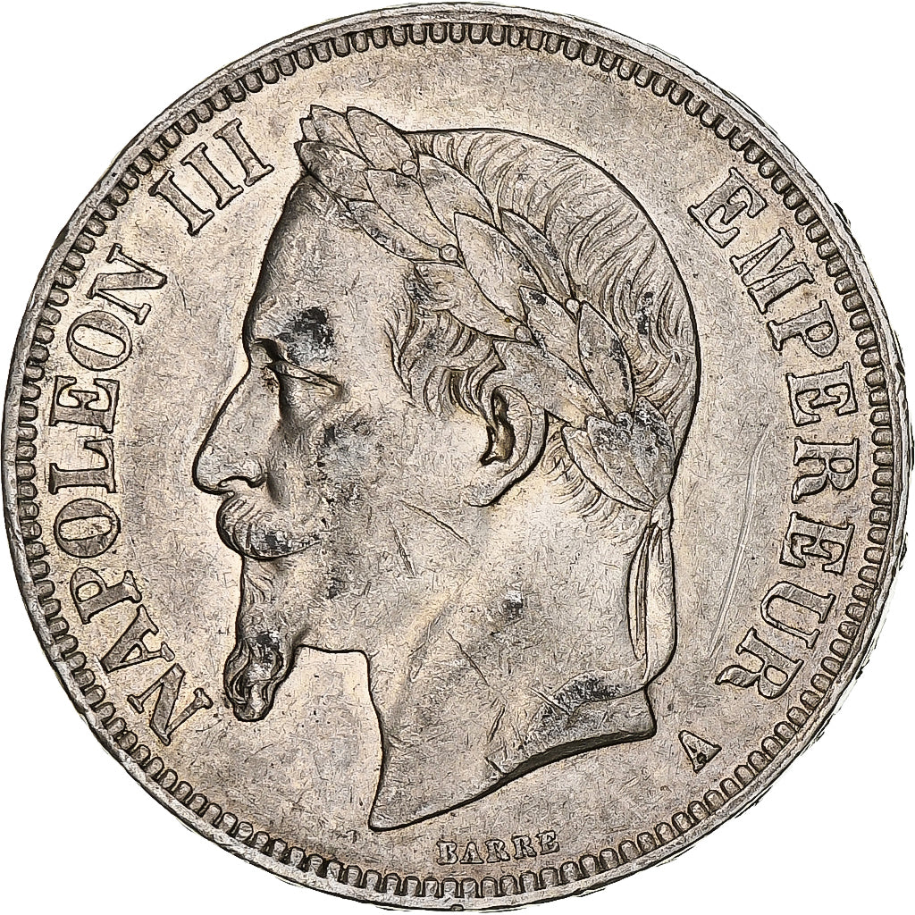 Moneta, Francia, Napoleon III, 5 Francs, 1868, Paris, BB, Argento, KM:799.1