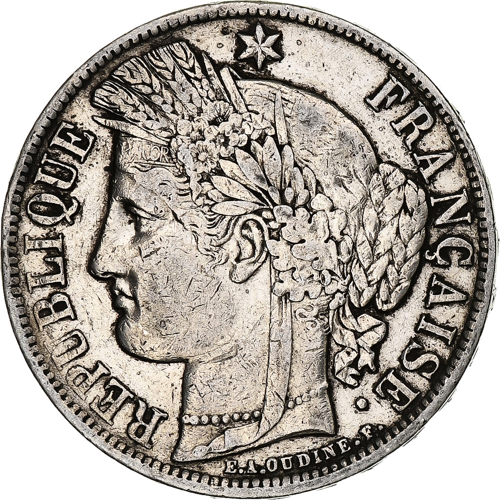 Coin, France, Cérès, 5 Francs, 1870, Paris, EF(40-45), Silver, KM:818.1