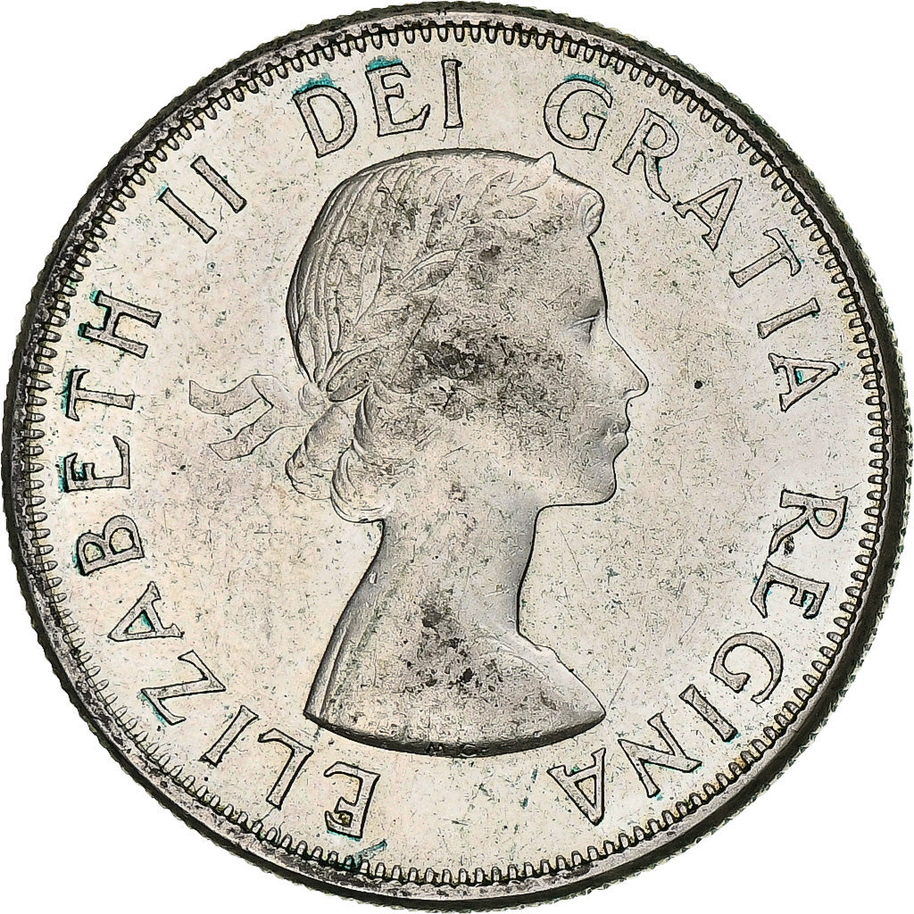Coin, Canada, Elizabeth II, 50 Cents, 1957, Royal Canadian Mint, Ottawa