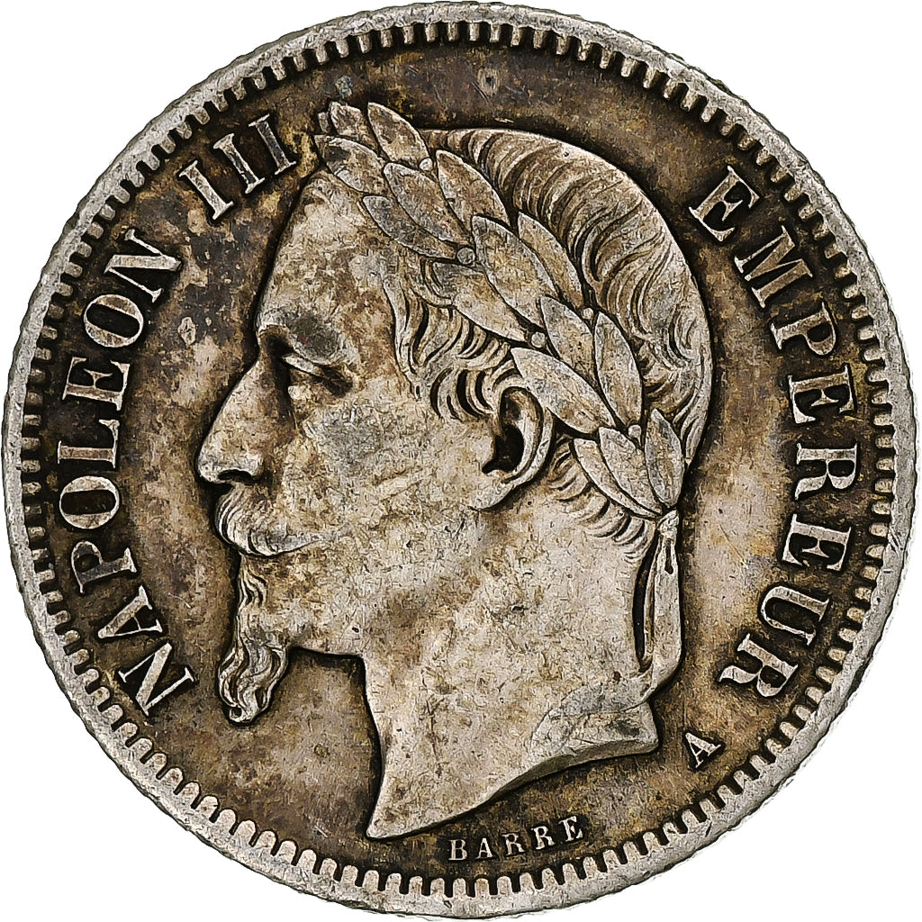 Moeda, França, Napoleon III, Franc, 1866, Paris, EF(40-45), Prata, KM:806.1