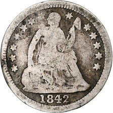 Coin, United States, Half Dime, 1842, U.S. Mint, New Orleans, F(12-15), Silver