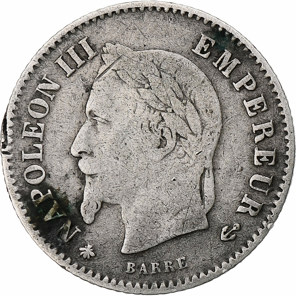 Coin, France, Napoleon III, 20 Centimes, 1867, Paris, VF(20-25), Silver