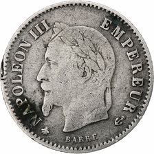 Coin, France, Napoleon III, 20 Centimes, 1867, Paris, VF(20-25), Silver