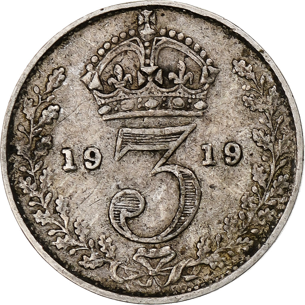 Coin, Great Britain, George V, 3 Pence, 1919, EF(40-45), Silver, KM:813