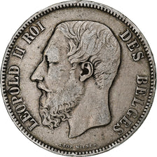 Coin, Belgium, Leopold II, 5 Francs, 5 Frank, 1867, VF(30-35), Silver, KM:24
