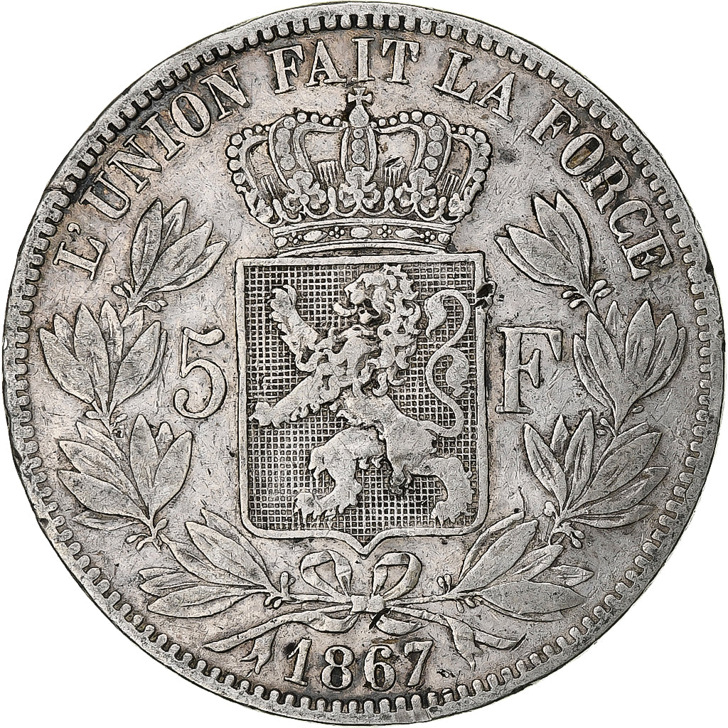Monnaie, Belgique, Leopold II, 5 Francs, 5 Frank, 1867, TB+, Argent, KM:24