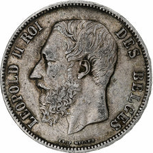 Coin, Belgium, Leopold II, 5 Francs, 5 Frank, 1867, EF(40-45), Silver, KM:24