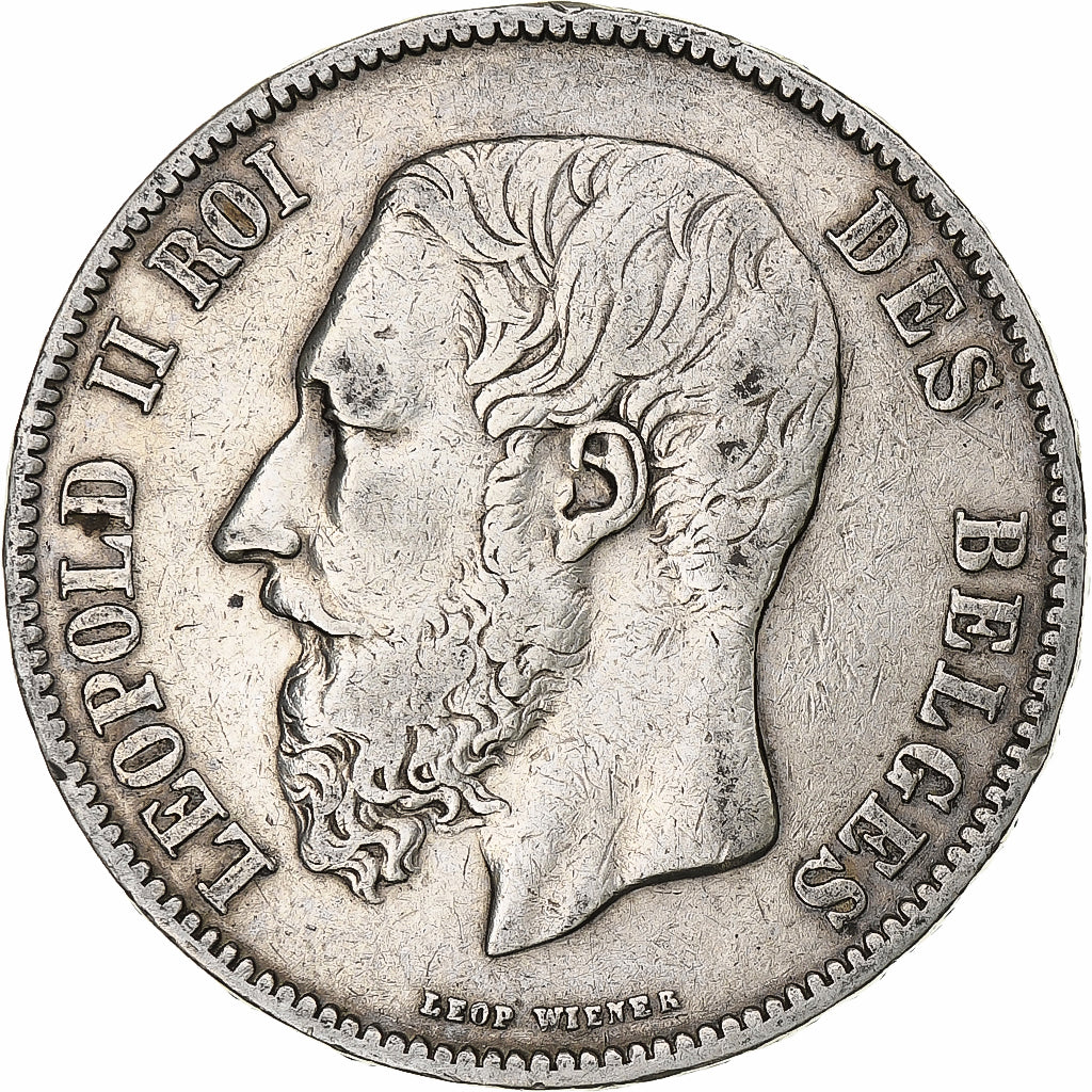Coin, Belgium, Leopold II, 5 Francs, 5 Frank, 1868, VF(20-25), Silver, KM:24