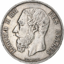Coin, Belgium, Leopold II, 5 Francs, 5 Frank, 1868, VF(20-25), Silver, KM:24