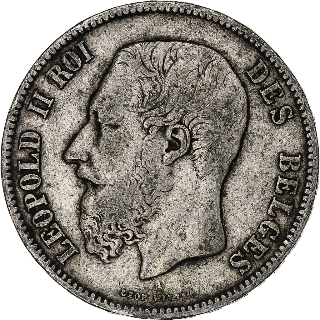 Coin, Belgium, Leopold II, 5 Francs, 5 Frank, 1869, VF(20-25), Silver, KM:24