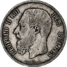 Coin, Belgium, Leopold II, 5 Francs, 5 Frank, 1869, VF(20-25), Silver, KM:24