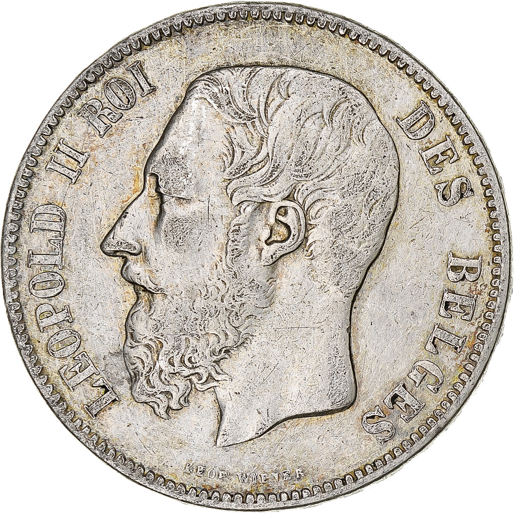 Coin, Belgium, Leopold II, 5 Francs, 5 Frank, 1869, VF(20-25), Silver, KM:24