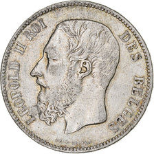 Coin, Belgium, Leopold II, 5 Francs, 5 Frank, 1869, VF(20-25), Silver, KM:24