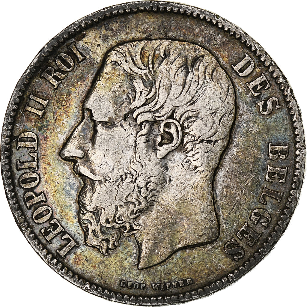 Monnaie, Belgique, Leopold II, 5 Francs, 5 Frank, 1870, Bruxelles, TB, Argent