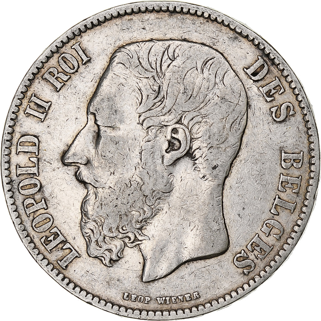 Monnaie, Belgique, Leopold II, 5 Francs, 5 Frank, 1870, Bruxelles, TB, Argent