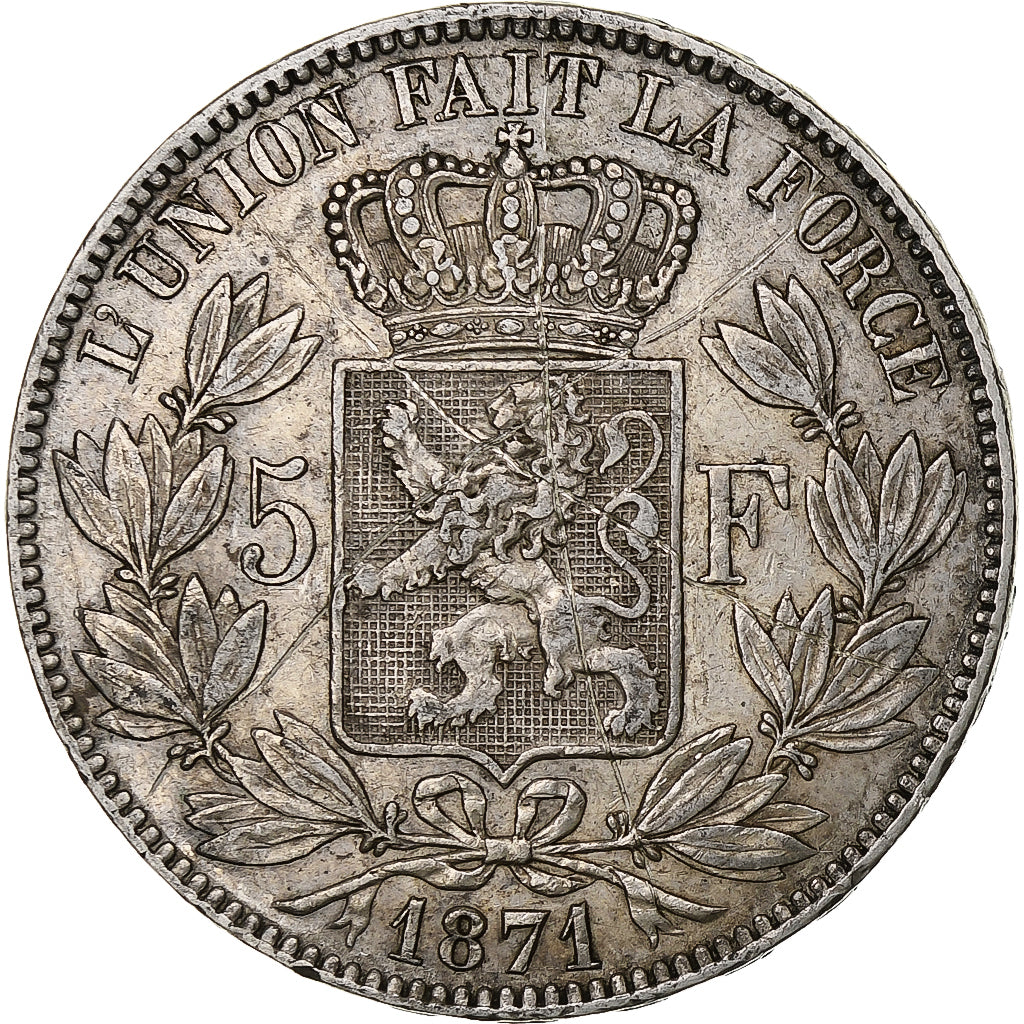 Monnaie, Belgique, Leopold II, 5 Francs, 5 Frank, 1871, TTB, Argent, KM:24