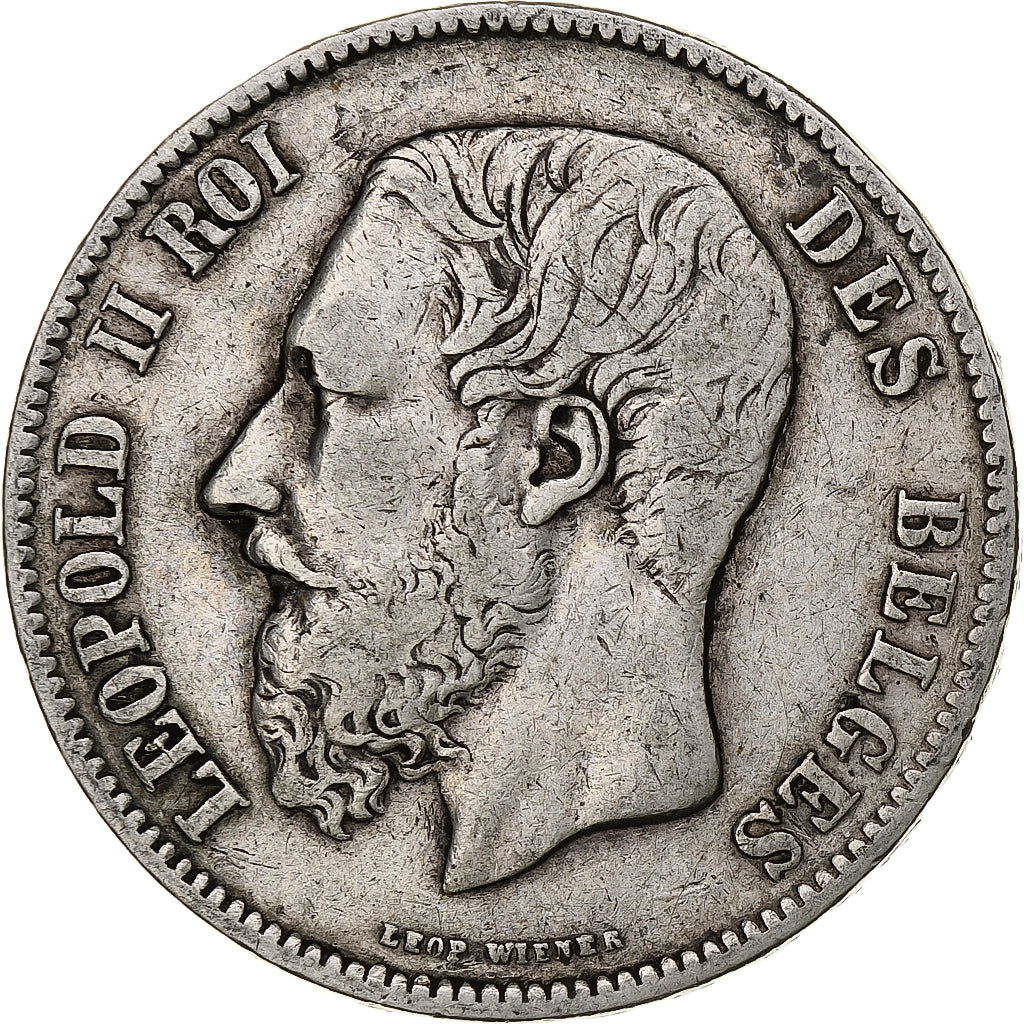 Coin, Belgium, Leopold II, 5 Francs, 5 Frank, 1871, VF(20-25), Silver, KM:24