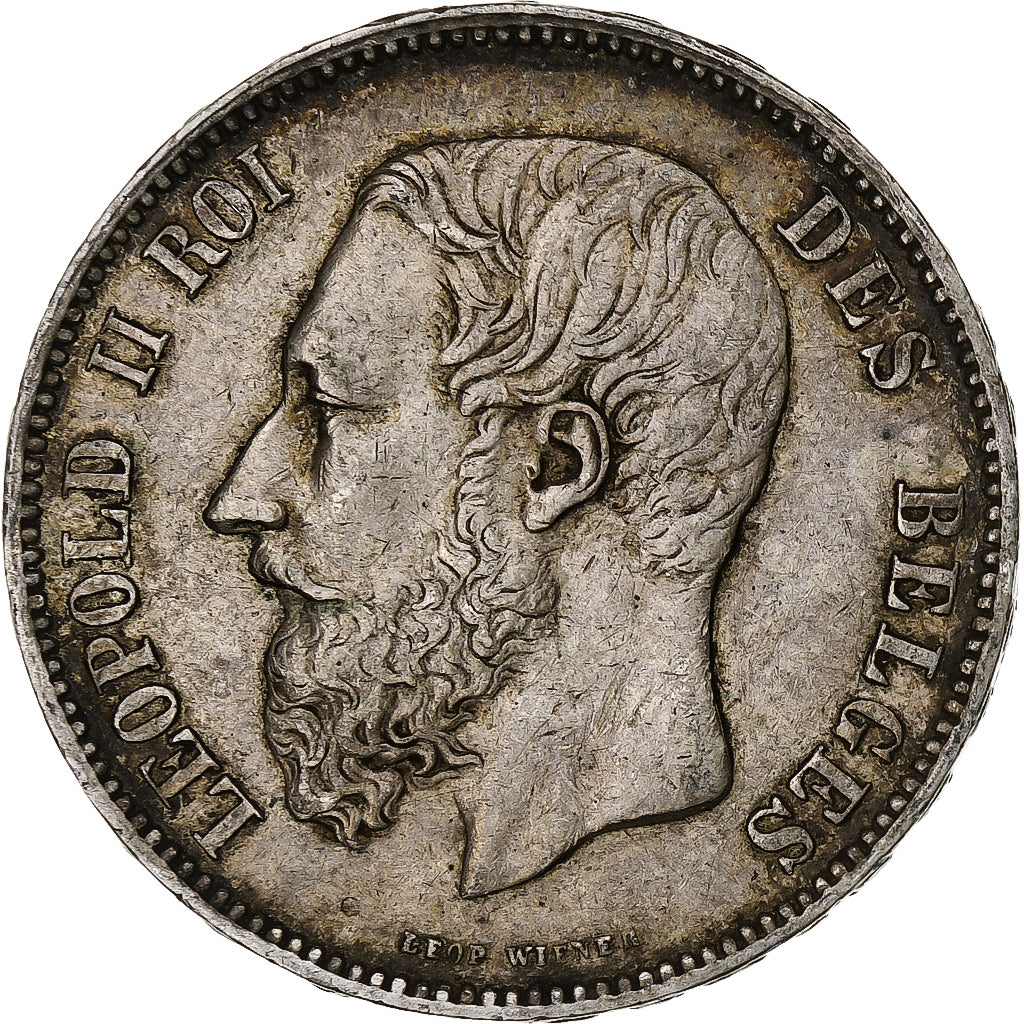 Coin, Belgium, Leopold II, 5 Francs, 5 Frank, 1873, EF(40-45), Silver, KM:24