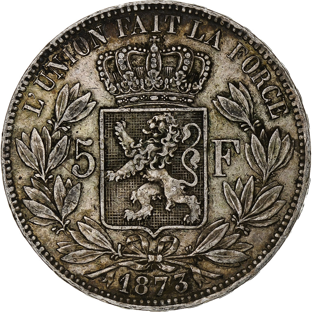 Coin, Belgium, Leopold II, 5 Francs, 5 Frank, 1873, EF(40-45), Silver, KM:24