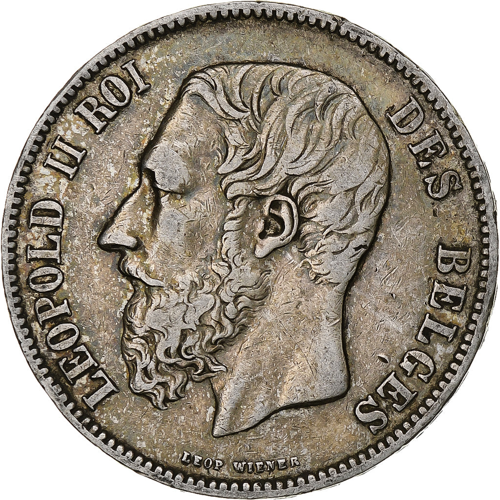 Coin, Belgium, Leopold II, 5 Francs, 5 Frank, 1874, VF(30-35), Silver, KM:24