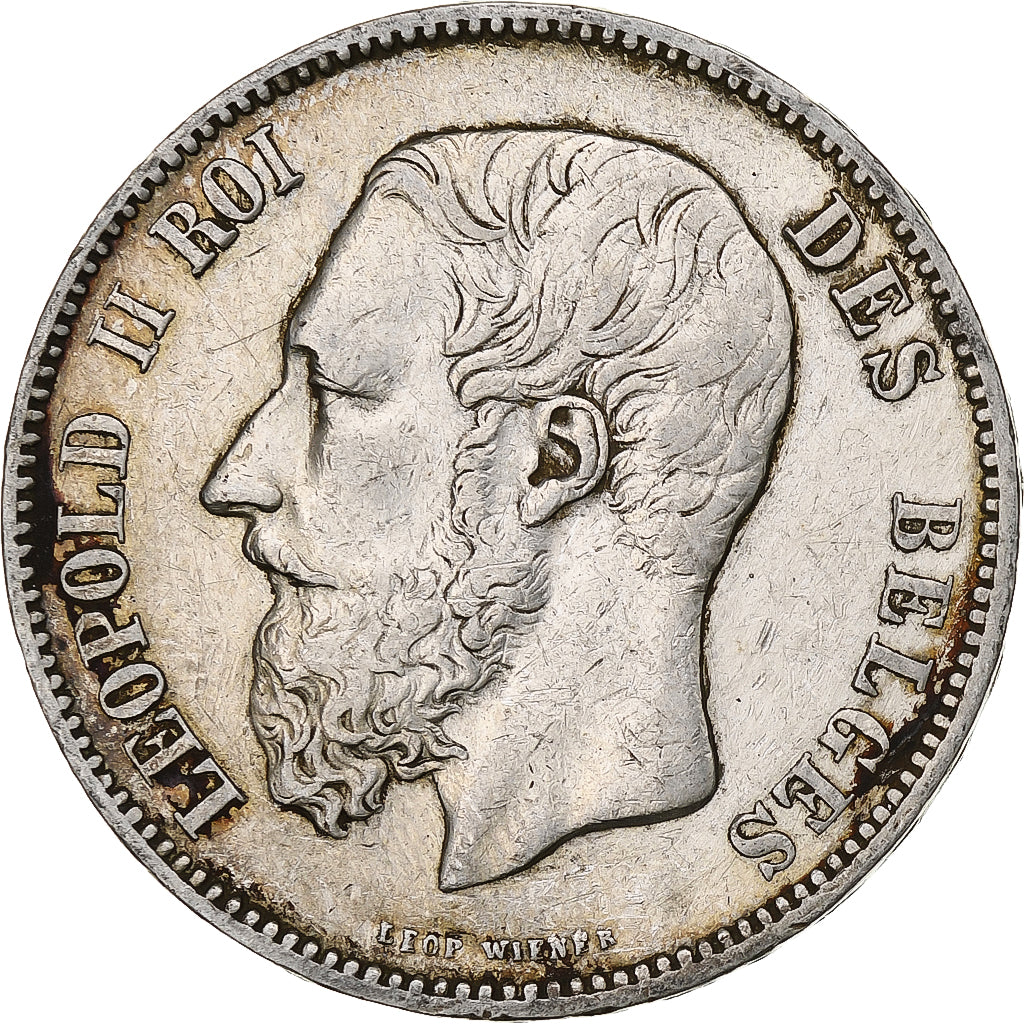 Monnaie, Belgique, Leopold II, 5 Francs, 5 Frank, 1875, TTB, Argent, KM:24