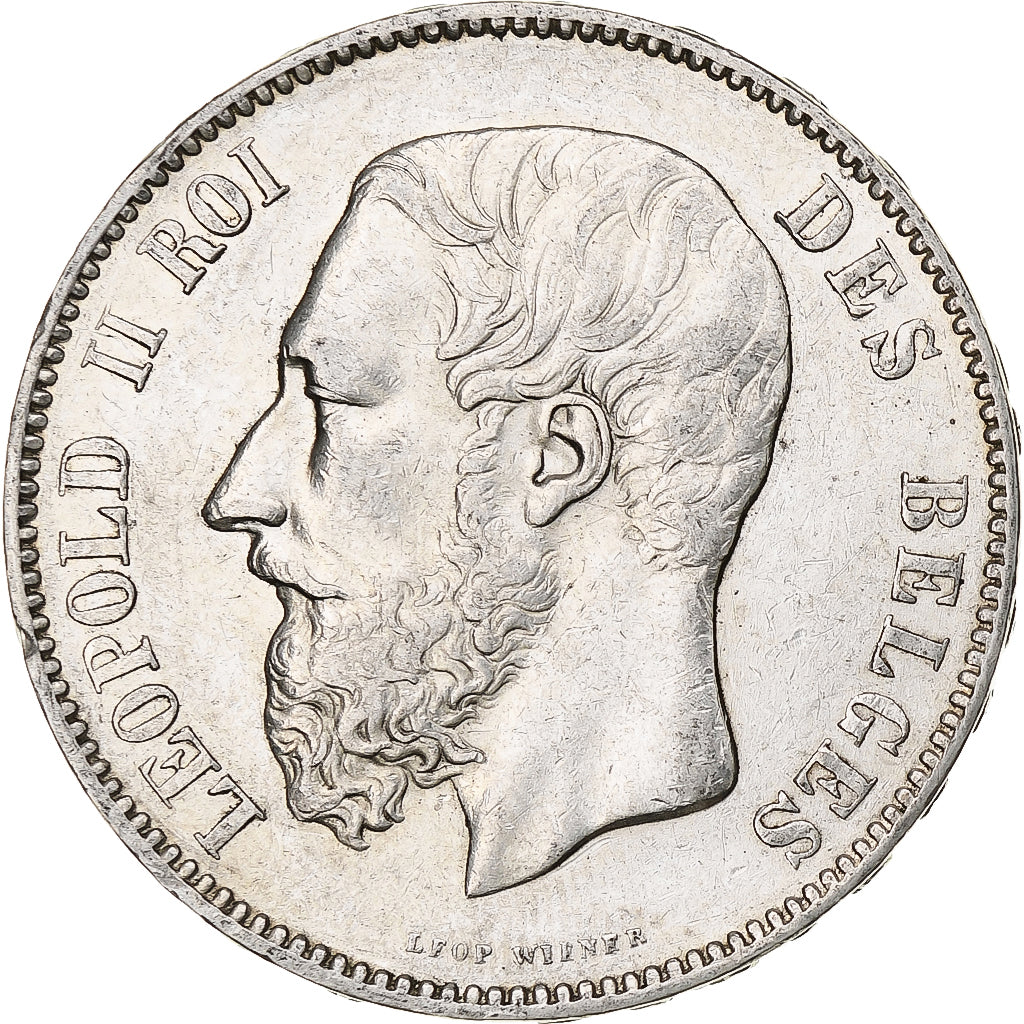 Monnaie, Belgique, Leopold II, 5 Francs, 5 Frank, 1875, TTB+, Argent, KM:24
