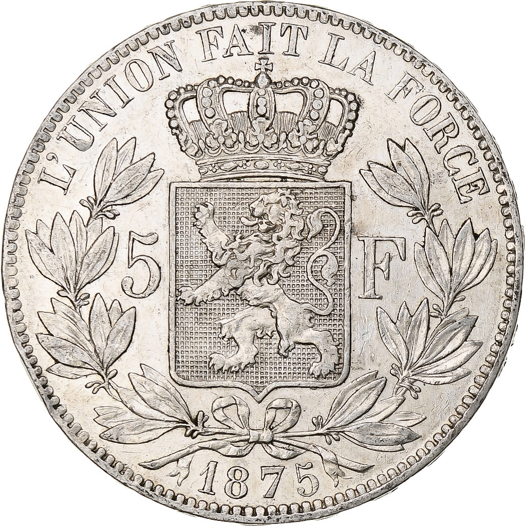 Monnaie, Belgique, Leopold II, 5 Francs, 5 Frank, 1875, TTB+, Argent, KM:24