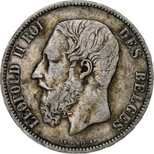 Coin, Belgium, Leopold II, 5 Francs, 5 Frank, 1876, VF(30-35), Silver, KM:24