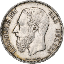 Coin, Belgium, Leopold II, 5 Francs, 5 Frank, 1876, EF(40-45), Silver, KM:24