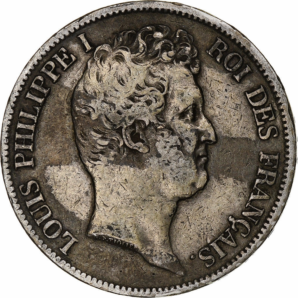 Moneta, Francia, Louis-Philippe, 5 Francs, 1831, Lille, MB+, Argento, KM:735.13