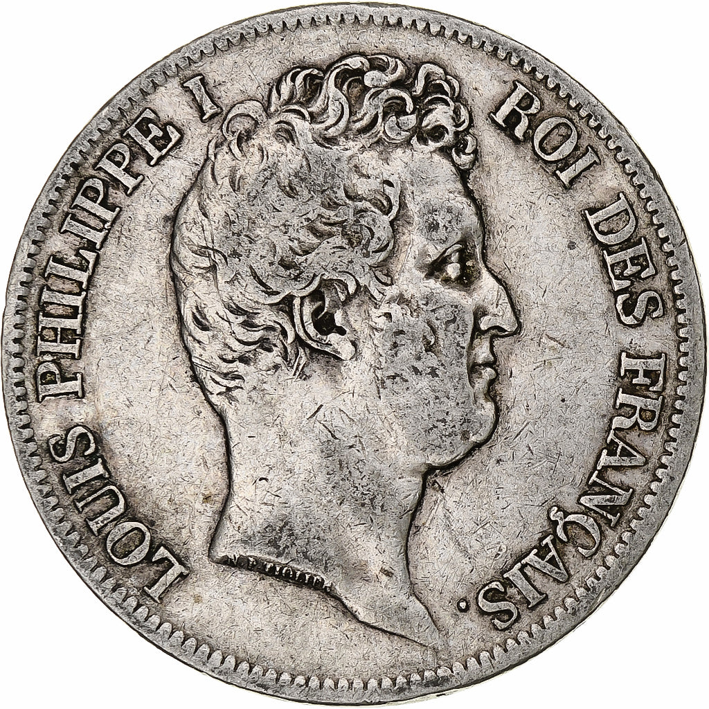 Moneda, Francia, Louis-Philippe, 5 Francs, 1831, Rouen, Tranche en creux, BC+