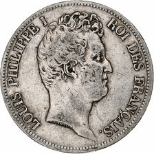Moneda, Francia, Louis-Philippe, 5 Francs, 1831, Rouen, Tranche en creux, BC+