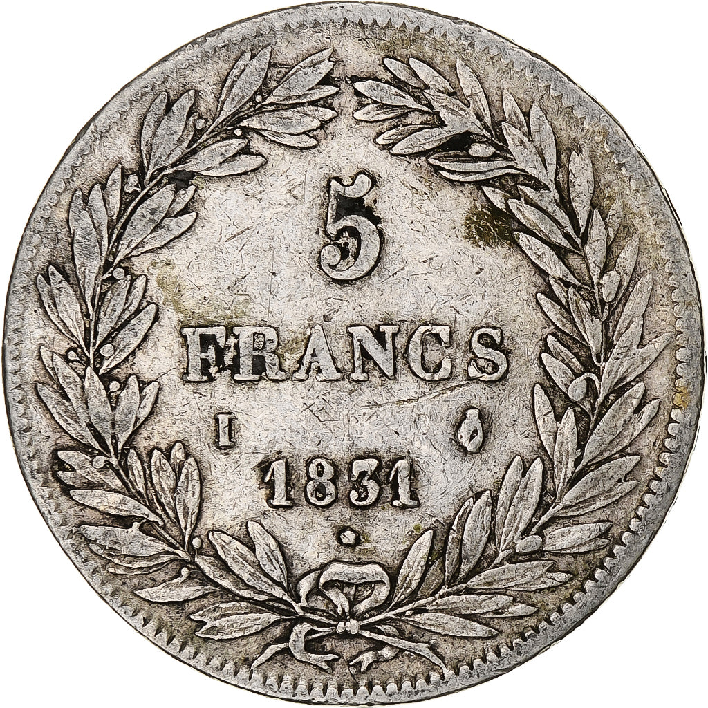 Coin, France, Louis-Philippe, 5 Francs, 1831, Limoges, VF(30-35), Silver