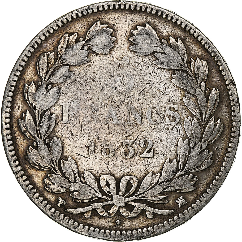 Monnaie, France, Louis-Philippe, 5 Francs, 1832, Marseille, TB, Argent