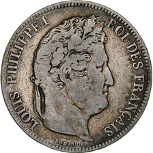 Coin, France, Louis-Philippe, 5 Francs, 1833, Lille, VF(20-25), Silver