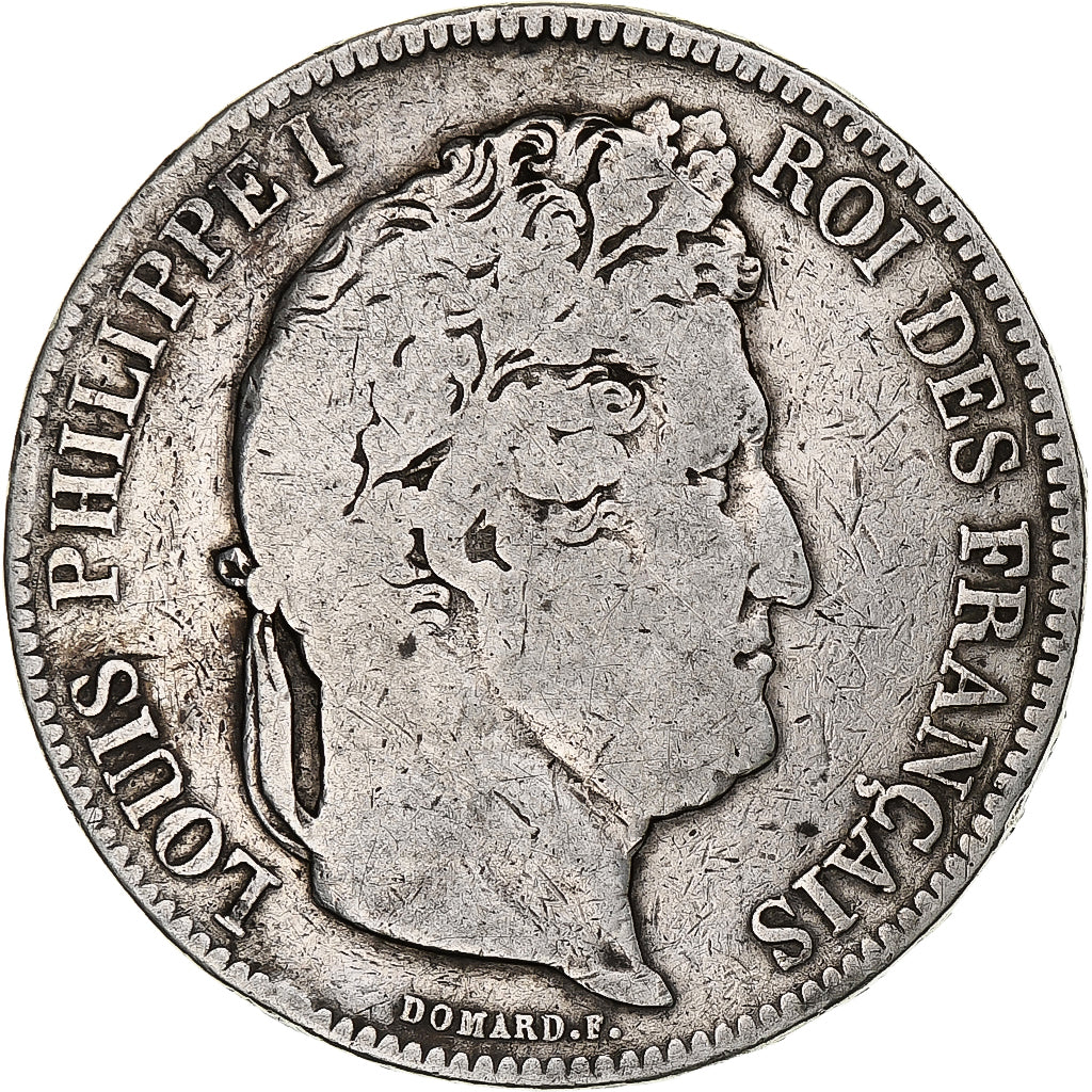 Coin, France, Louis-Philippe, 5 Francs, 1833, Nantes, F(12-15), Silver