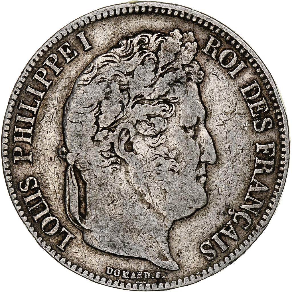 Coin, France, Louis-Philippe, 5 Francs, 1834, Bordeaux, VF(20-25), Silver